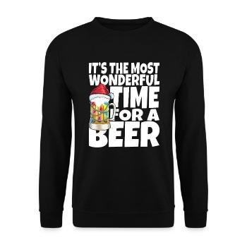Amateur de bière disant Noël papa grand-père verre à bière - Sweat-shirt Unisexe - noir - Devant - Alina (178cm) & Michal (187cm)