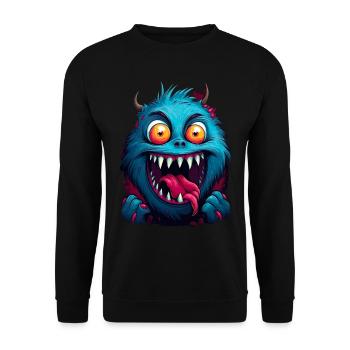 Streetstyle Monster Graffiti Kunst Streetart - Unisex Pullover - Schwarz - Vorne - Alina (178cm) & Michal (187cm)