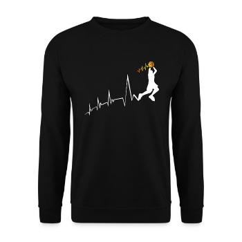 Basketball Spieler Herzschlag Basketballliebhaber - Unisex Pullover - Schwarz - Vorne - Alina (178cm) & Michal (187cm)