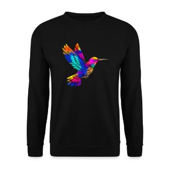 Spectre coloré d’ailes de colibri colorées - Sweat-shirt Unisexe - noir - Devant - Alina (178cm) & Michal (187cm)