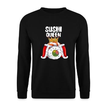 Sushi Queen Geschenk Sushi-Liebhaber Royal Shirt - Unisex Pullover - Schwarz - Vorne - Alina (178cm) & Michal (187cm)