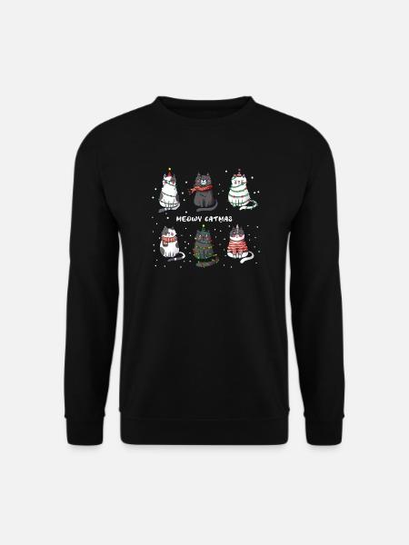 Weihnachten Katzen Meowy Catmas Kätzchen Kostüm - Unisex Pullover - Schwarz