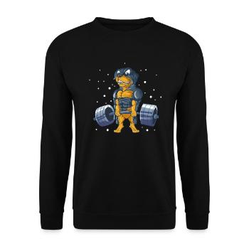 Alpha Lift Rottweiler Master Langhantel Gym Shirt - Unisex Pullover - Schwarz - Vorne - Alina (178cm) & Michal (187cm)