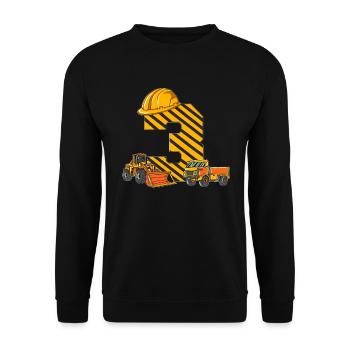 kiGebäude Bau Crew Bauhelm LKW Radlader 3 Jahr Alt - Unisex Pullover - Schwarz - Vorne - Alina (178cm) & Michal (187cm)