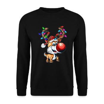 Renne Bébé Décoration de Noël Fée Guirlande Renne - Sweat-shirt Unisexe - noir - Devant - Alina (178cm) & Michal (187cm)