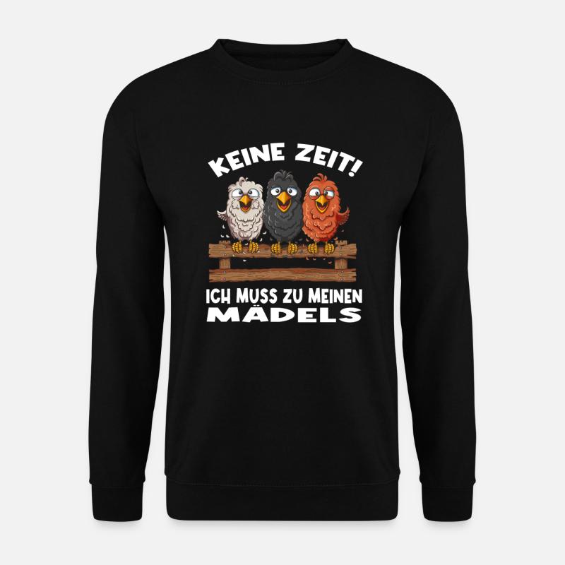 Hühner Zucht Hühnerhaltung Aufzucht Küken Spruch - Unisex Pullover - Schwarz