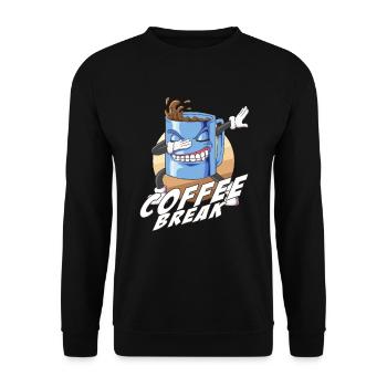 Wild Dabbing Coffee Mug Morning Coffee Break - Unisex Sweatshirt - black - Front - Alina (178cm) & Michal (187cm)