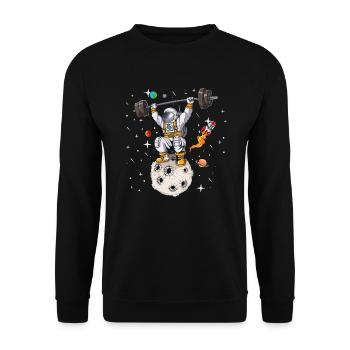 Bodybuilder Astronaute Commerce Poids Astéroïde Tous - Sweat-shirt Unisexe - noir - Devant - Alina (178cm) & Michal (187cm)
