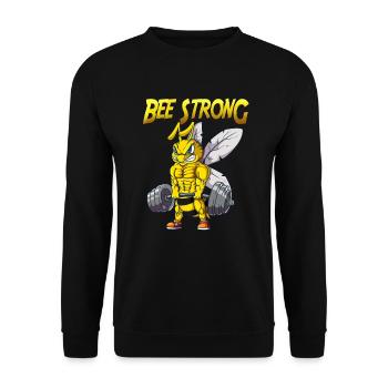 Abeille Fort Haltérophile Musculateur Muscle Abeille - Sweat-shirt Unisexe - noir - Devant - Alina (178cm) & Michal (187cm)