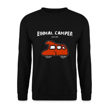 Wohnmobil Einmal Camper- Immer Camper - Unisex Pullover - Schwarz - Vorne - Alina (178cm) & Michal (187cm)