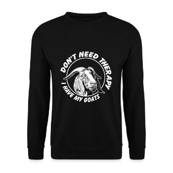 Goat therapy | Goats Therapy - Unisex Sweatshirt - black - Front - Alina (178cm) & Michal (187cm)