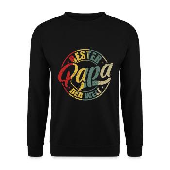 Bester Papa Der Welt Bester Papa - Unisex Pullover - Schwarz - Vorne - Alina (178cm) & Michal (187cm)