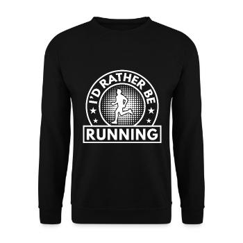 I'd rather run - Runner - Unisex Sweatshirt - black - Front - Alina (178cm) & Michal (187cm)