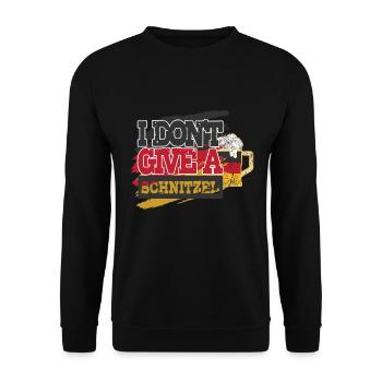 I Don't Give A Schnitzel Deutsches Bier Wurst - Unisex Pullover - Schwarz - Vorne - Alina (178cm) & Michal (187cm)