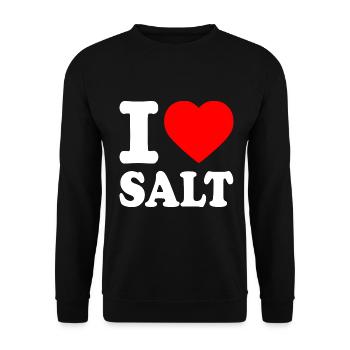 I love salt - Unisex Pullover - Schwarz - Vorne - Alina (178cm) & Michal (187cm)