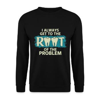 Always straight to the heart of the problem - Unisex Sweatshirt - black - Front - Alina (178cm) & Michal (187cm)