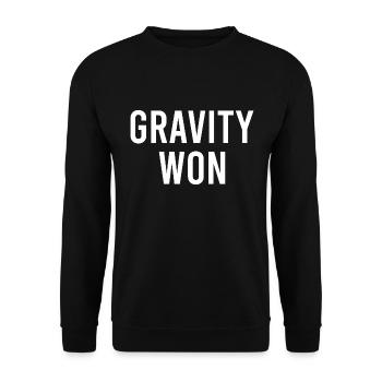 Gravity Won Gebrochener Arm Beinknochen Gelenk Gesund Werden - Unisex Pullover - Schwarz - Vorne - Alina (178cm) & Michal (187cm)