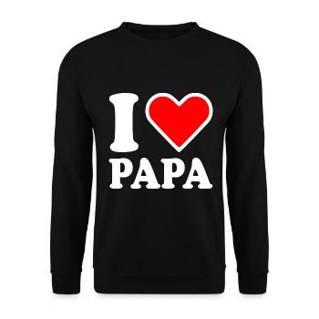I love papa - Sweat-shirt Unisexe - noir - Devant - Alina (178cm) & Michal (187cm)