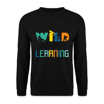 Wild About Learning Lehrer Schule Pre-K Tier - Unisex Pullover - Schwarz - Vorne - Alina (178cm) & Michal (187cm)