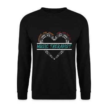 Musicothérapeute Appréciation Musicien de musique - Sweat-shirt Unisexe - noir - Devant - Alina (178cm) & Michal (187cm)