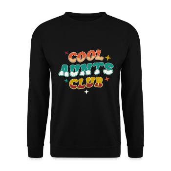 Cool Aunts Club Groovy Retro Tante Muttertag - Unisex Pullover - Schwarz - Vorne - Alina (178cm) & Michal (187cm)