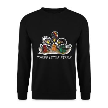 Three Little Birds Afrika Musik Reggae Rasta - Unisex Pullover - Schwarz - Vorne - Alina (178cm) & Michal (187cm)