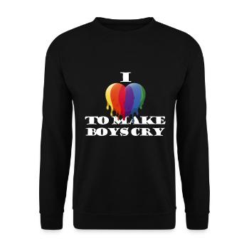 I Love To Make Boy's Cry - Women Power - Unisex Sweatshirt - black - Front - Alina (178cm) & Michal (187cm)