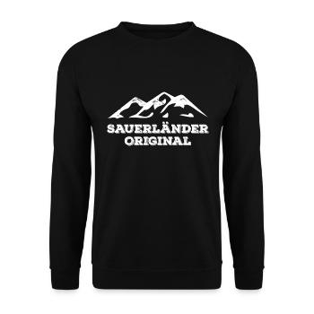 Sauerland Spruch Sauerländer Original - Unisex Pullover - Schwarz - Vorne - Alina (178cm) & Michal (187cm)