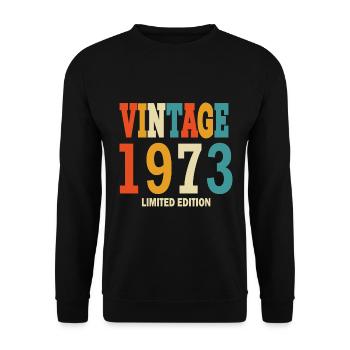 50 anniversaire 50 ans nés en 1973 - Sweat-shirt Unisexe - noir - Devant - Alina (178cm) & Michal (187cm)