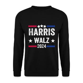 Waltz 2024 Election Kamala Tim Waltz - Unisex Sweatshirt - black - Front - Alina (178cm) & Michal (187cm)