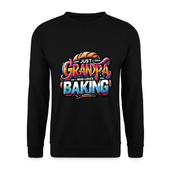 Grandpa is a baker, our grandpa likes to bake - Unisex Sweatshirt - black - Front - Alina (178cm) & Michal (187cm)