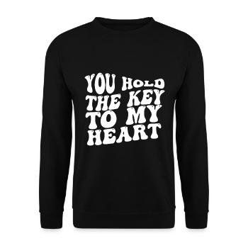 You Hold The Key To My Heart - Unisex Sweatshirt - black - Front - Alina (178cm) & Michal (187cm)