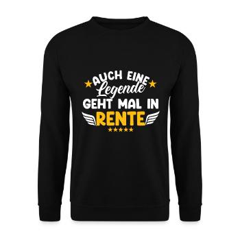 Auch Eine Legende Geht Mal In Rente Geschenk - Unisex Pullover - Schwarz - Vorne - Alina (178cm) & Michal (187cm)