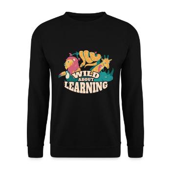 Wild About Learning Lehrer Schule Pre-K Tier - Unisex Pullover - Schwarz - Vorne - Alina (178cm) & Michal (187cm)