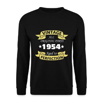 Vintage 1954 70 ans aged to perfection - Sweat-shirt Unisexe - noir - Devant - Alina (178cm) & Michal (187cm)