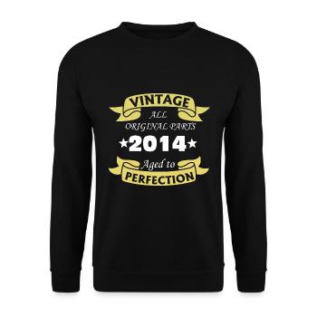 Jahrgang 2014 10 Jahre perfekt gereift - Unisex Pullover - Schwarz - Vorne - Alina (178cm) & Michal (187cm)