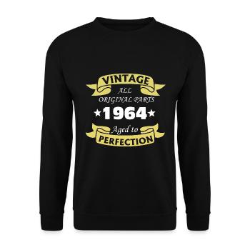 Vintage 1964 60 Years Aged to Perfection - Unisex Sweatshirt - black - Front - Alina (178cm) & Michal (187cm)