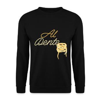 Al Dente Funny Noodle Pasta Spaghetti Foodlie - Unisex Sweatshirt - black - Front - Alina (178cm) & Michal (187cm)