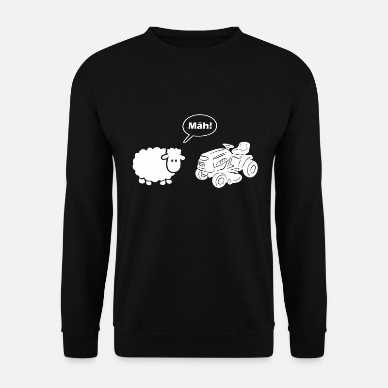 Lustiges Schafe Aufsitzrasenmäher Garten - Unisex Pullover - Schwarz