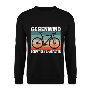 Gegenwind formt den Charakter - Unisex Pullover - Schwarz - Vorne - Alina (178cm) & Michal (187cm)
