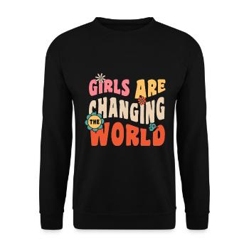 Girls are changing the world Women Girls Power - Unisex Sweatshirt - black - Front - Alina (178cm) & Michal (187cm)