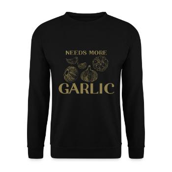 Besoin de plus de gousses d’ail - Sweat-shirt Unisexe - noir - Devant - Alina (178cm) & Michal (187cm)