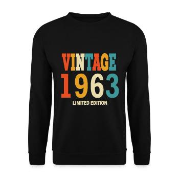 60 birthday 60 years born in 1963 - Unisex Sweatshirt - black - Front - Alina (178cm) & Michal (187cm)