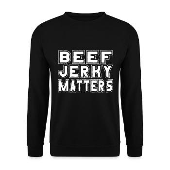 Beef Jerky Matters Meat Lover Dried Meat - Unisex Sweatshirt - black - Front - Alina (178cm) & Michal (187cm)