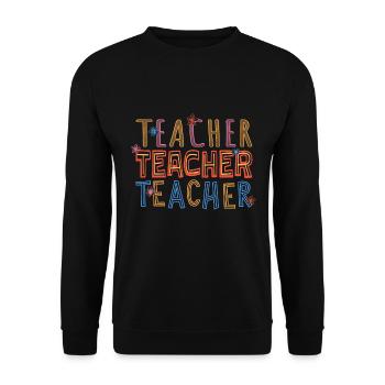 Journée des enseignants hippies drôles de retour à l’école - Sweat-shirt Unisexe - noir - Devant - Alina (178cm) & Michal (187cm)