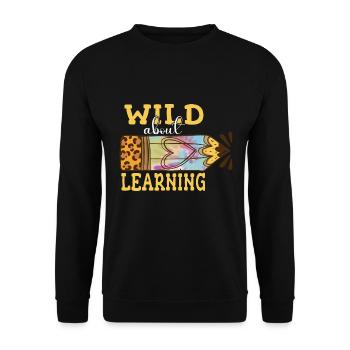 Wild About Learning Lehrer Schule Pre-K Tier - Unisex Pullover - Schwarz - Vorne - Alina (178cm) & Michal (187cm)