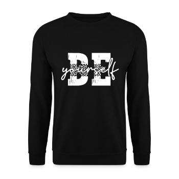 Be Yourself Leopard Print Style Motivation Vintage - Unisex Sweatshirt - black - Front - Alina (178cm) & Michal (187cm)