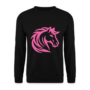 Pink horse design for the equestrian - Unisex Sweatshirt - black - Front - Alina (178cm) & Michal (187cm)