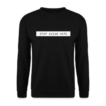 Stop Asian hate crime stop asian hate - Unisex Sweatshirt - black - Front - Alina (178cm) & Michal (187cm)