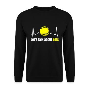 Tennis Sort Let’s talk about Sets Tennis Trainer - Sweat-shirt Unisexe - noir - Devant - Alina (178cm) & Michal (187cm)
